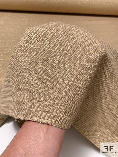 Gold/Taupe Metallic Basket Weave Brocade 